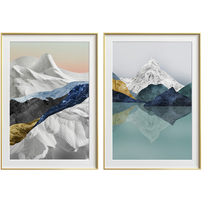Nordic Abstract Geometric Mountain Landscape Wall Art - Little Eudora