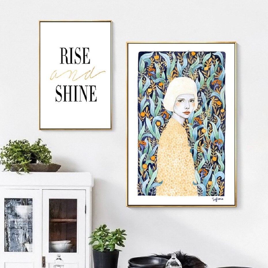 Nordic Fashion Girl Poster Wall Art - Little Eudora