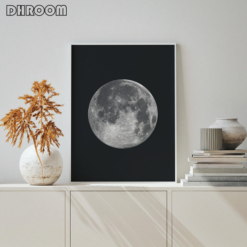 Black and White Moon Wall Art - Little Eudora