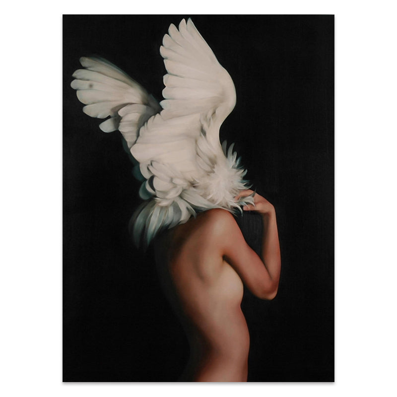 Flowers Feathers Woman Abstract Wall Art - Little Eudora