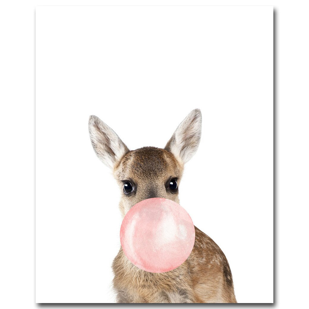 Giraffe Zebra Animal Posters Wall Art - Little Eudora
