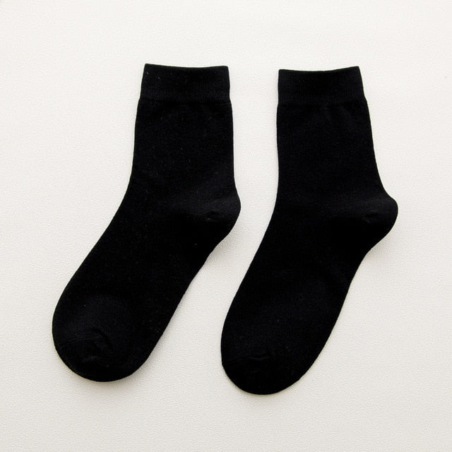 Cotton Solid Colour Socks - 5 Pairs - Little Eudora