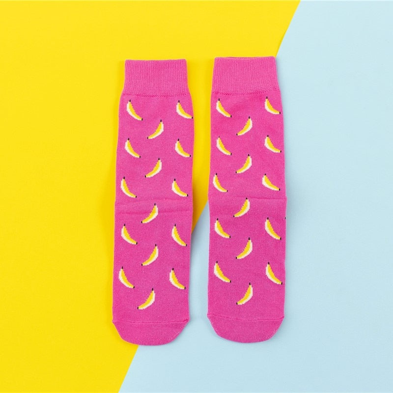 Cartoon Fruit Banana Avocado Lemon Egg Cookie Socks - Little Eudora