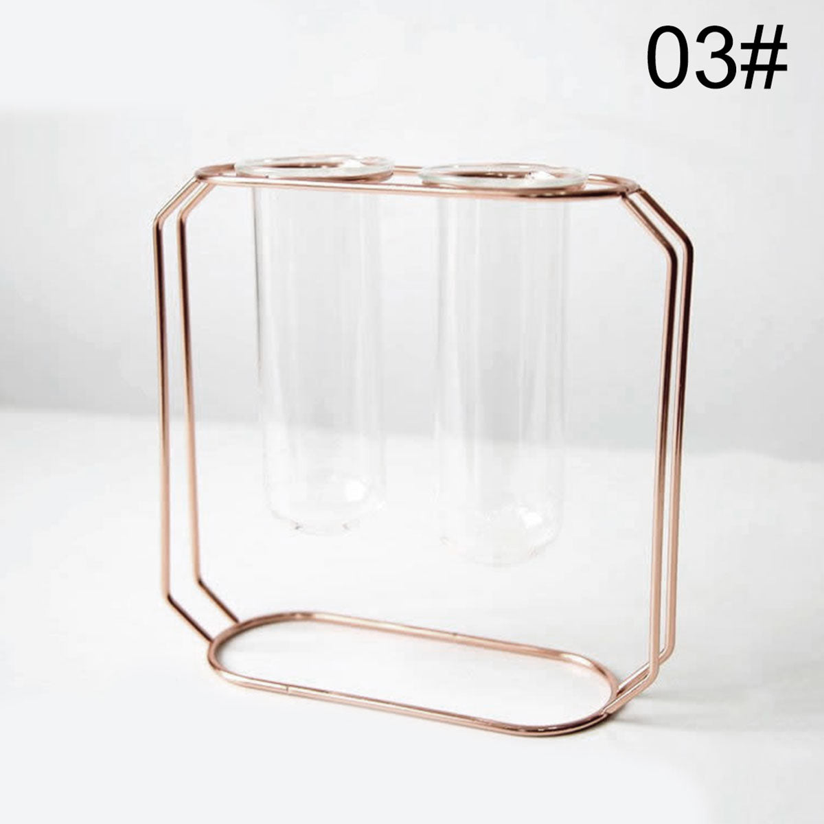 Nordic Golden Glass Vase Iron Hydroponic Plant Flower Vase Tabletop Coffee Shop Office Home Decoration Accessories Modern