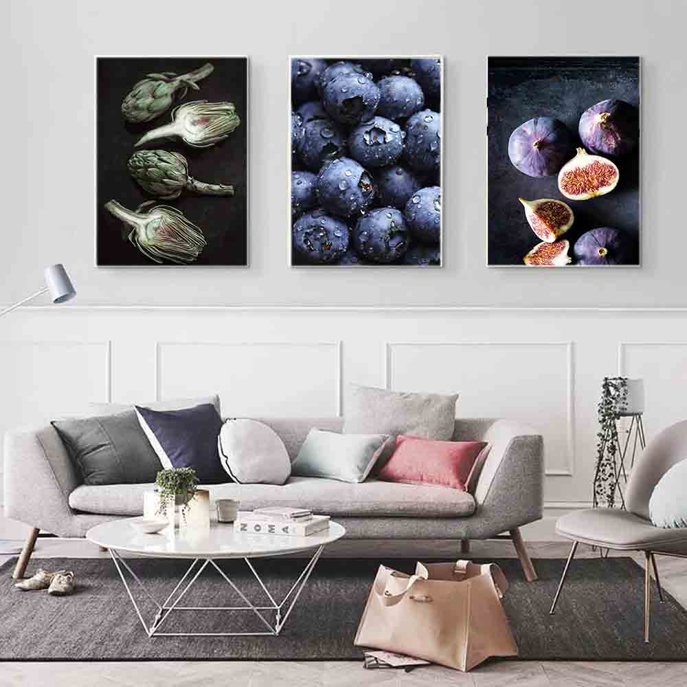Kitchen Fruit Pictures Blueberry Fig Wall Art - Little Eudora