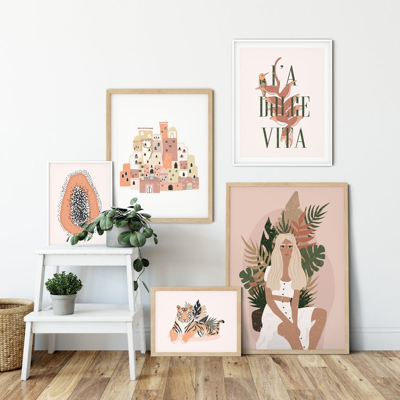 Castle Tiger And Girl Boho Wall Art - Little Eudora
