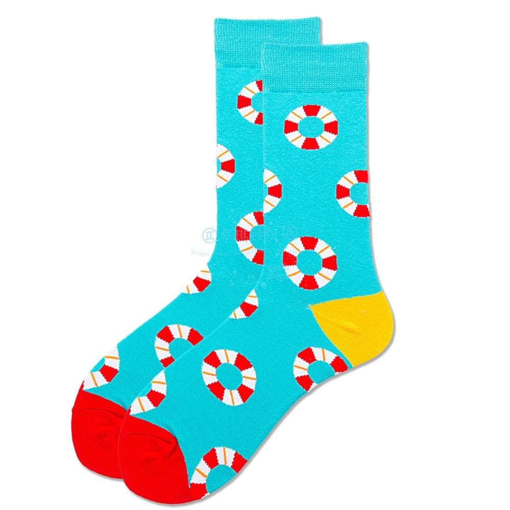 Unisex Happy Fruits and Cartoon Socks - 1 Pair - Little Eudora