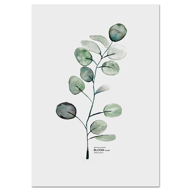 Nordic Art Poster Green Plant Canvas - Little Eudora