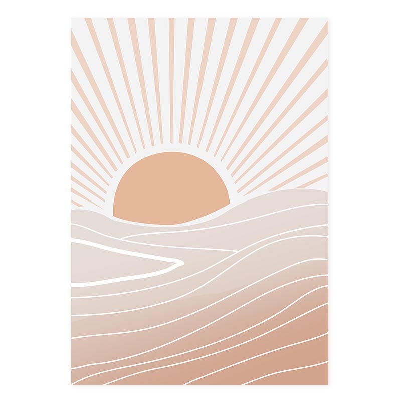 Modern Terracotta Boho Sun Moon Wall Art - Little Eudora