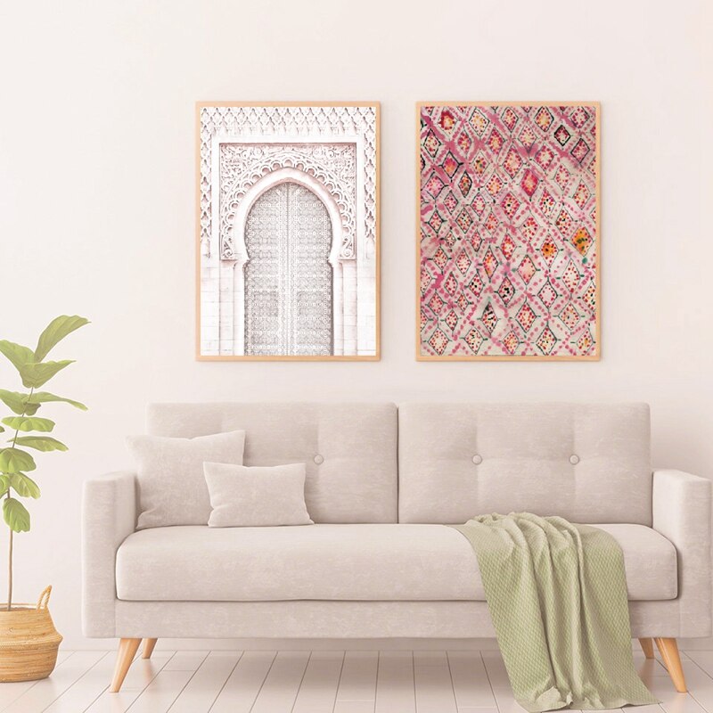 Vintage Pink Rug Art Prints Boho Wall Decor - Little Eudora