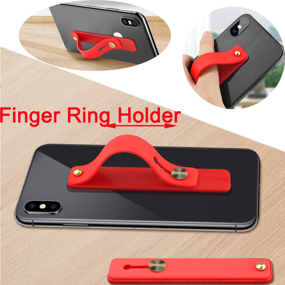 Candy Color Finger Ring Holder Silicon Phone Hand Band Holder For iPhone Wristband Strap Push Pull Grip Stand Bracket Wholesale