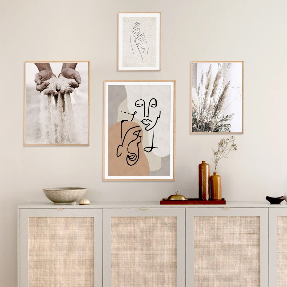 Trendy Beige Boho Style Sketch Figure - Little Eudora