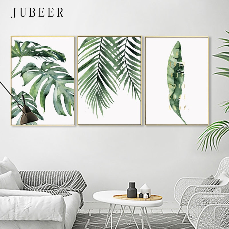 Tropical Plants Poster Green Leaves - Little Eudora