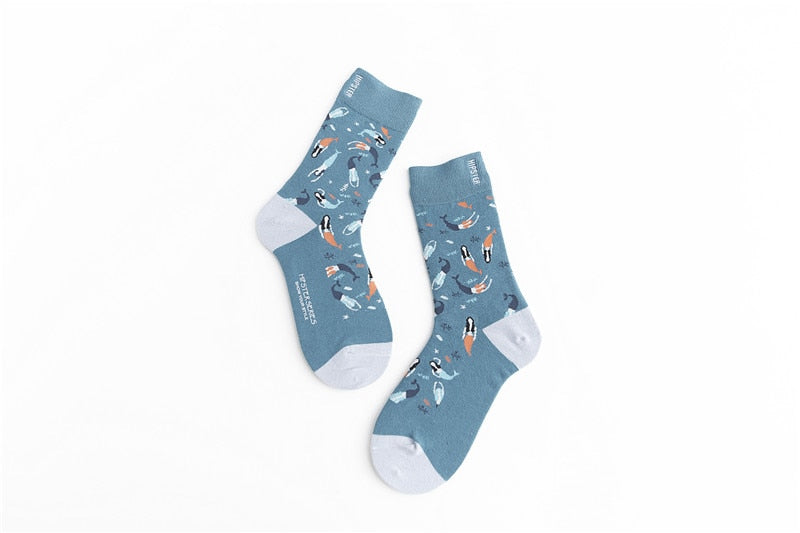 Unisex Harajuku Colorful Full Socks -1 Pair - Little Eudora