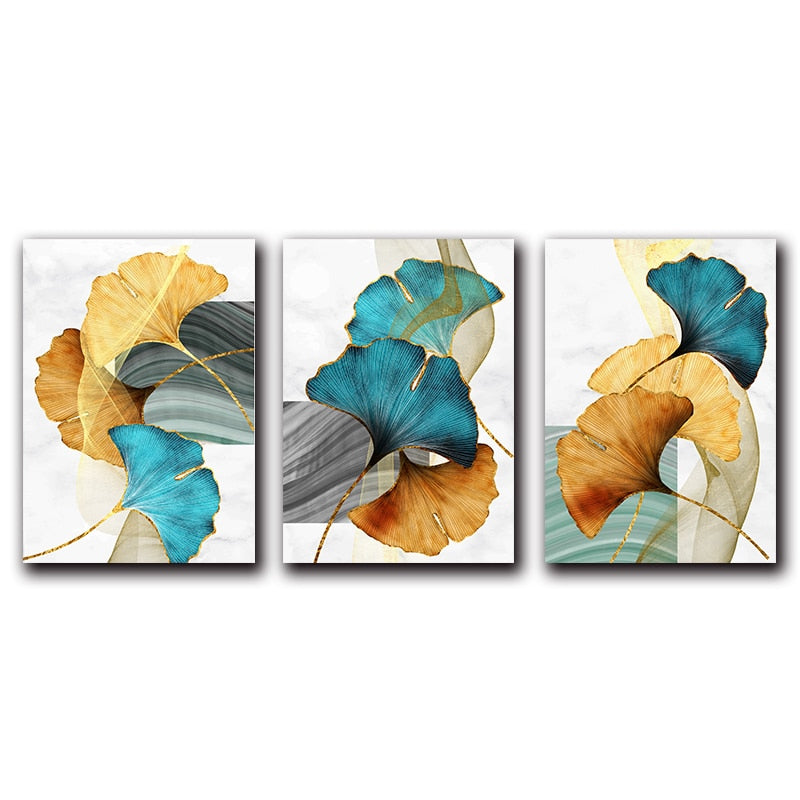 Blue Green Yellow Gold Plant Leaf - Little Eudora