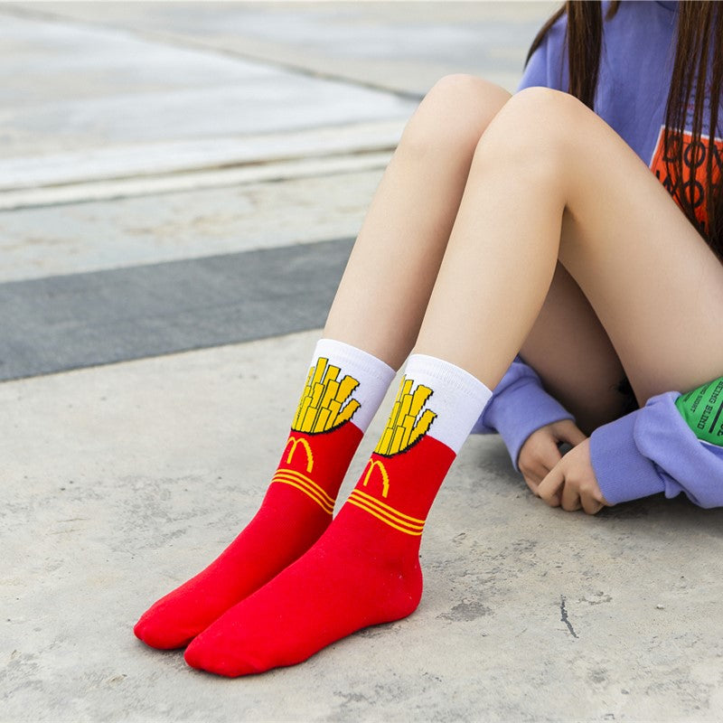 Cartoon Fruit Banana Avocado Lemon Egg Cookie Socks - Little Eudora