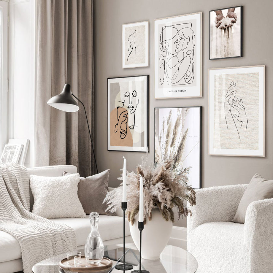 Trendy Beige Boho Style Sketch Figure - Little Eudora