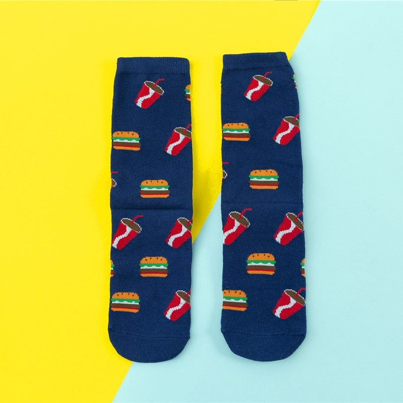 Cartoon Fruit Banana Avocado Lemon Egg Cookie Socks - Little Eudora