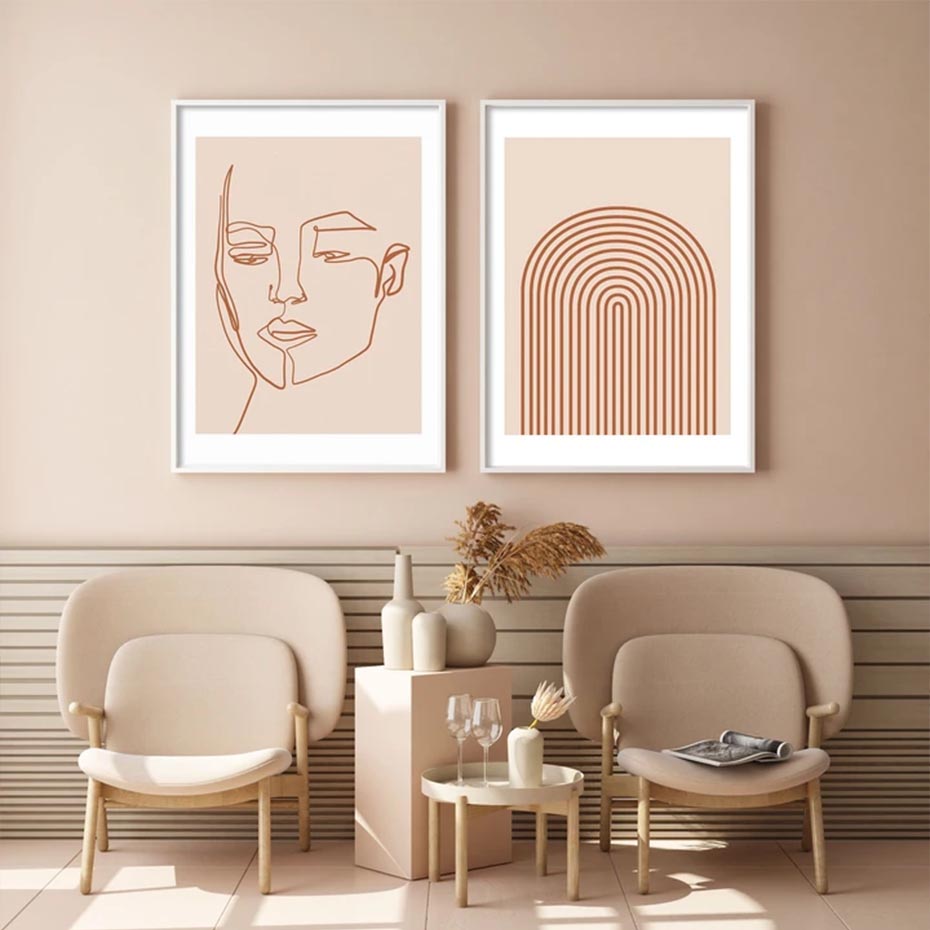 Modern Boho Style Abstract Face Line - Little Eudora