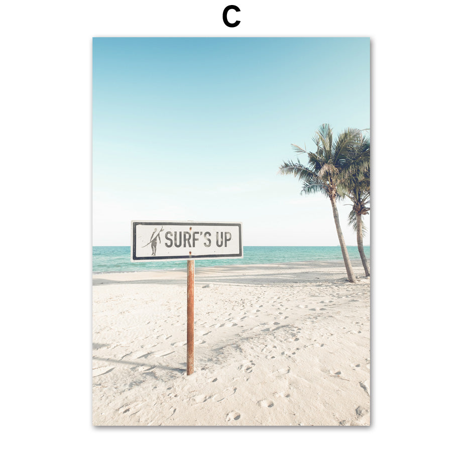 Beach Palm Tree Pineapple Ocean Wall Art - Little Eudora