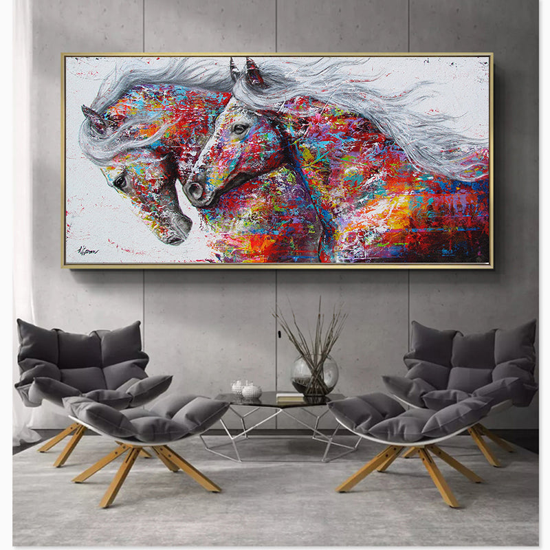 Two Running Horses Wall Art - Little Eudora