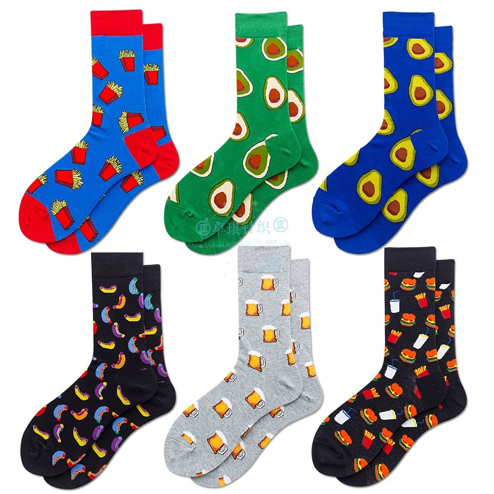 Unisex Happy Fruits and Cartoon Socks - 1 Pair - Little Eudora
