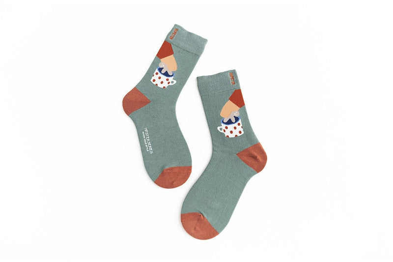 Unisex Painting Style Socks - 1 Pair - Little Eudora