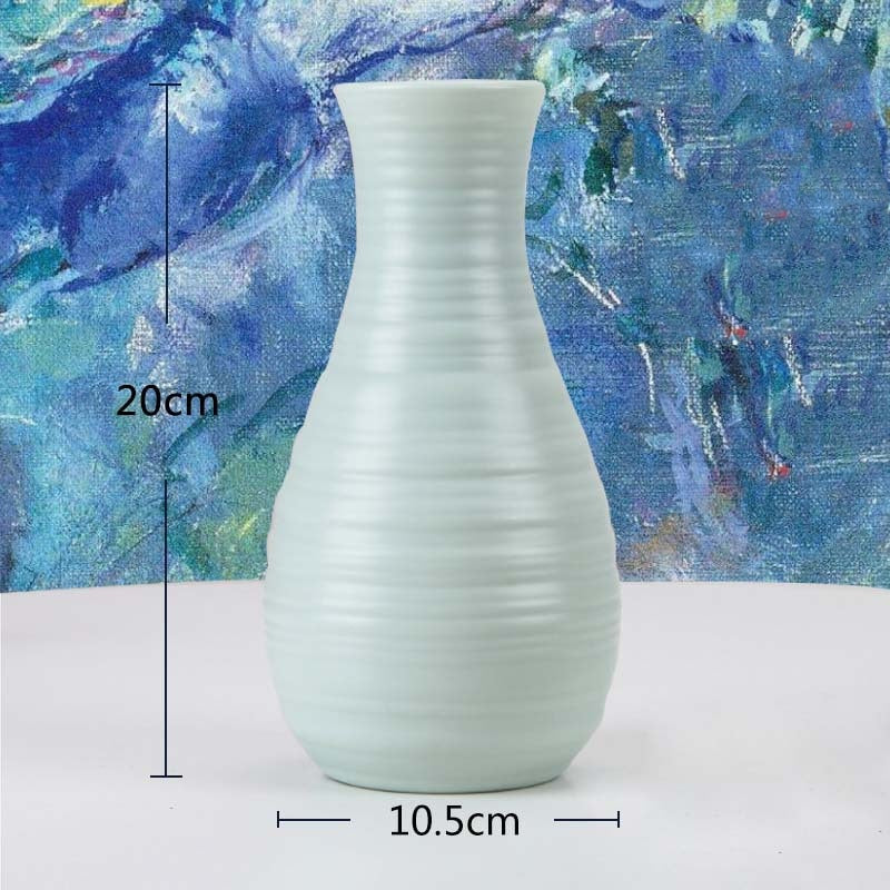 Origami Plastic Vase Milky White Ceramic Flower Pot Fl - Little Eudora