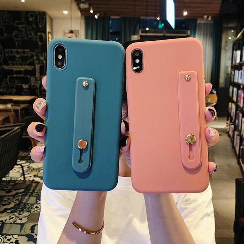 Candy Color Finger Ring Holder Silicon Phone Hand Band Holder For iPhone Wristband Strap Push Pull Grip Stand Bracket Wholesale