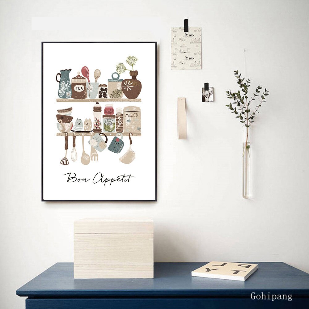 Tableware Canvas Wall Art - Little Eudora