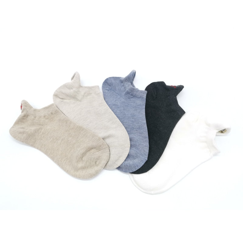 Embroidered Expression Women Socks - 5 Pairs - Little Eudora