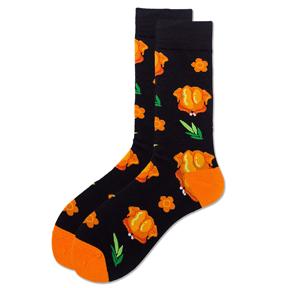 Unisex Happy Fruits and Cartoon Socks - 1 Pair - Little Eudora