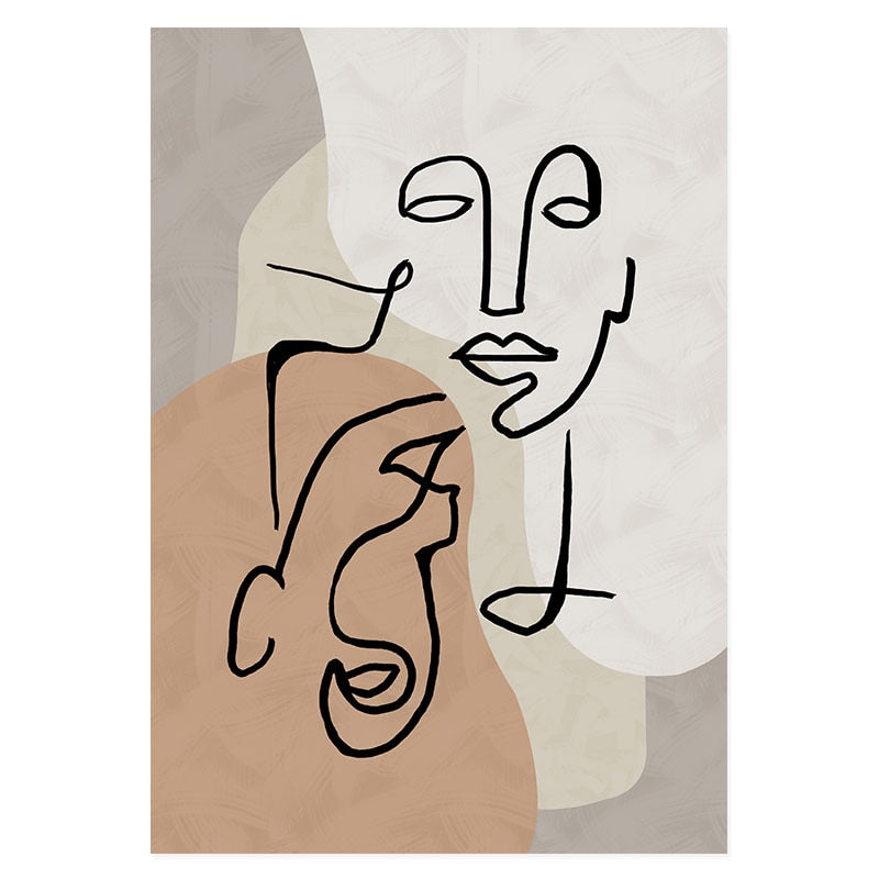 Trendy Beige Boho Style Sketch Figure - Little Eudora