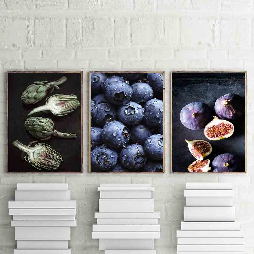 Kitchen Fruit Pictures Blueberry Fig Wall Art - Little Eudora