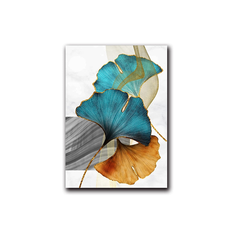 Blue Green Yellow Gold Plant Leaf - Little Eudora
