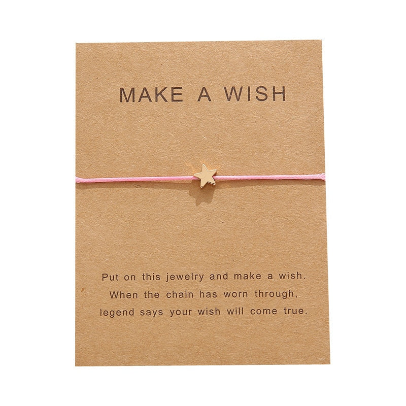 10 * 7.5 cm wishing card sticker adjustable fabric bracelet fashion jewelry gift, ladies, men, children