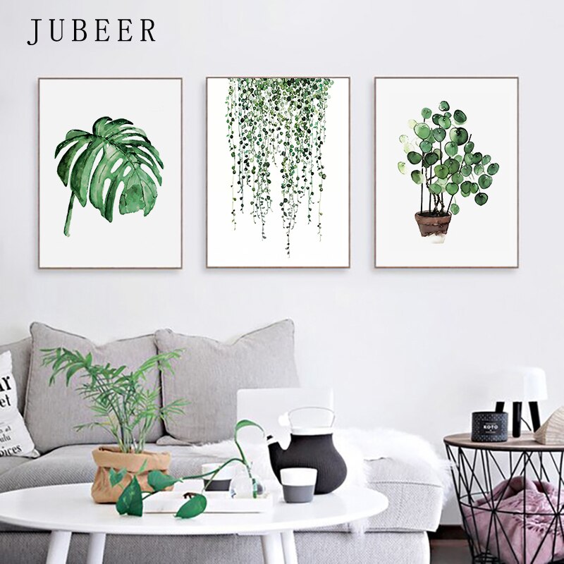 Tropical Plants Poster Green Leaves - Little Eudora