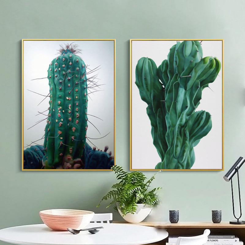 Nordic Red Blue Cactus Wall Art - Little Eudora