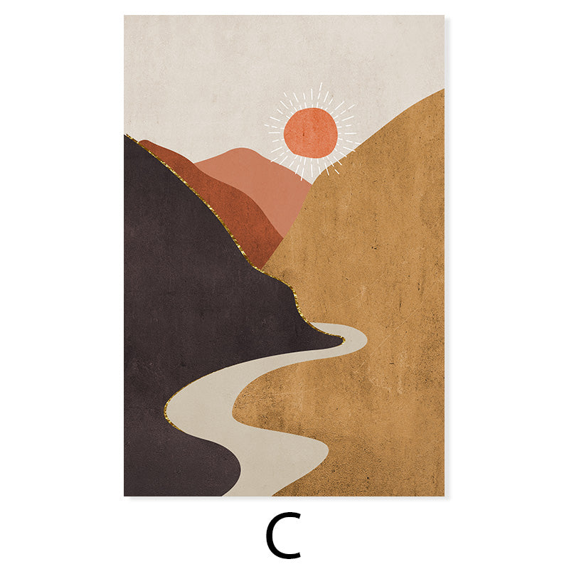 Trendy Boho Nature Mountain Scene Wall Art - Little Eudora