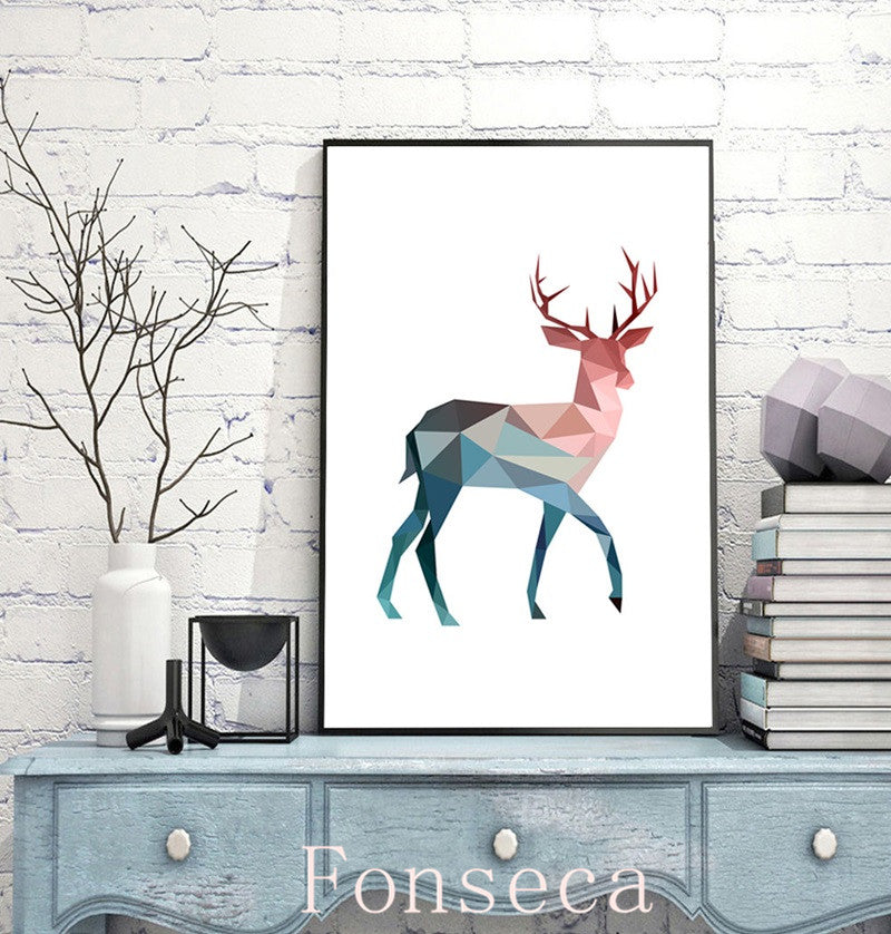 Nordic Pink and Blue Geometric Animals - Little Eudora