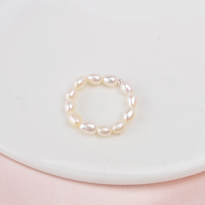 3-4mm Mini Small Natural Freshwater Pearl Rings for Women Real 925 Sterling Silver Jewelry