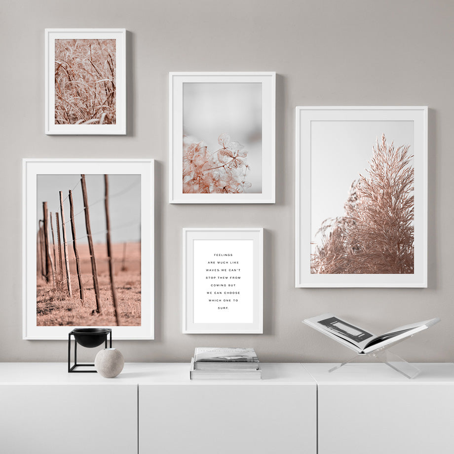 Pink Reed Grass Flower Plant Wall Art - Little Eudora