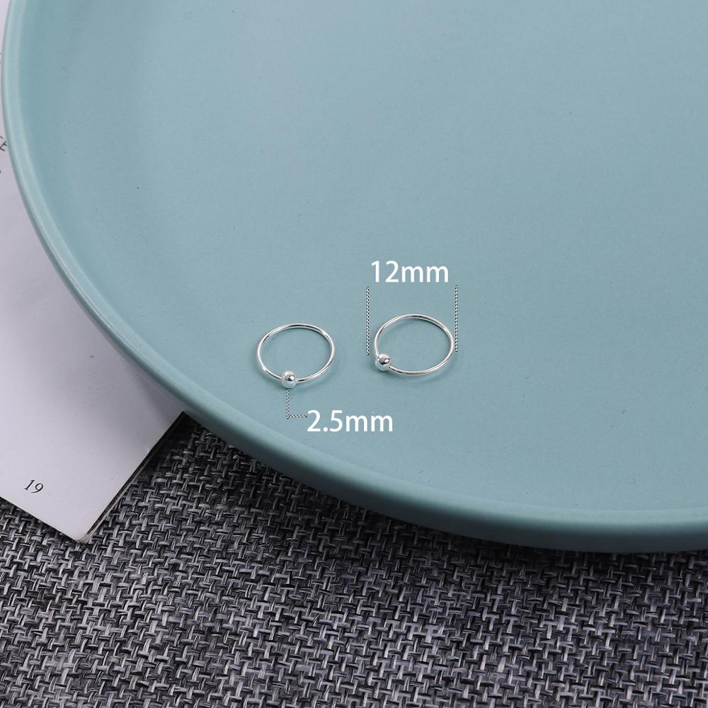 High Quality 1 Pair 6-18mm Small Hoop Earrings Silver Color Circle Hoop Earring for Women Men Ear Rings Clip Huggie Earrings
