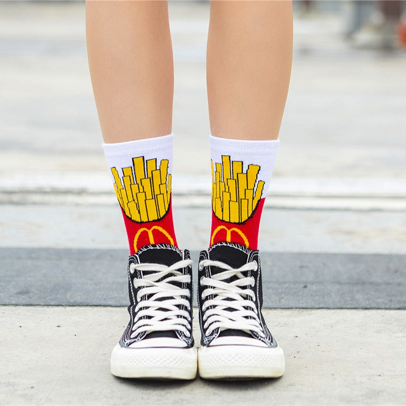 Cartoon Fruit Banana Avocado Lemon Egg Cookie Socks - Little Eudora