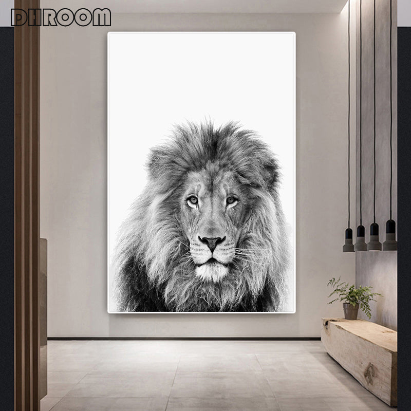 Animals Print Lion Zebra Elephant Wall Art - Little Eudora