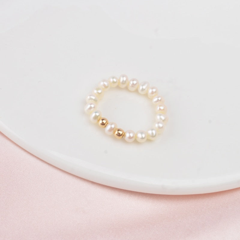 3-4mm Mini Small Natural Freshwater Pearl Rings for Women Real 925 Sterling Silver Jewelry