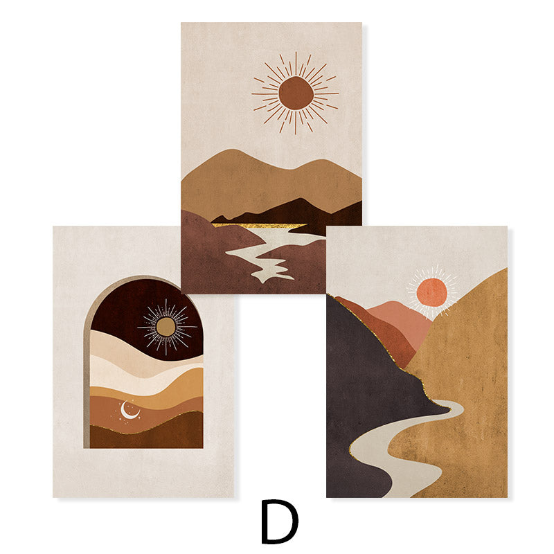 Trendy Boho Nature Mountain Scene Wall Art - Little Eudora
