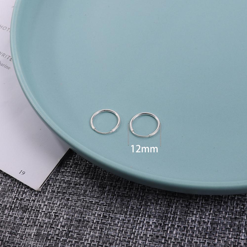 High Quality 1 Pair 6-18mm Small Hoop Earrings Silver Color Circle Hoop Earring for Women Men Ear Rings Clip Huggie Earrings