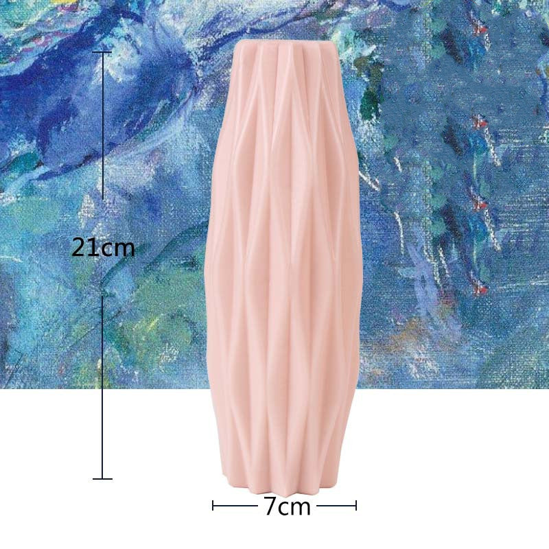 Origami Plastic Vase Milky White Ceramic Flower Pot Fl - Little Eudora
