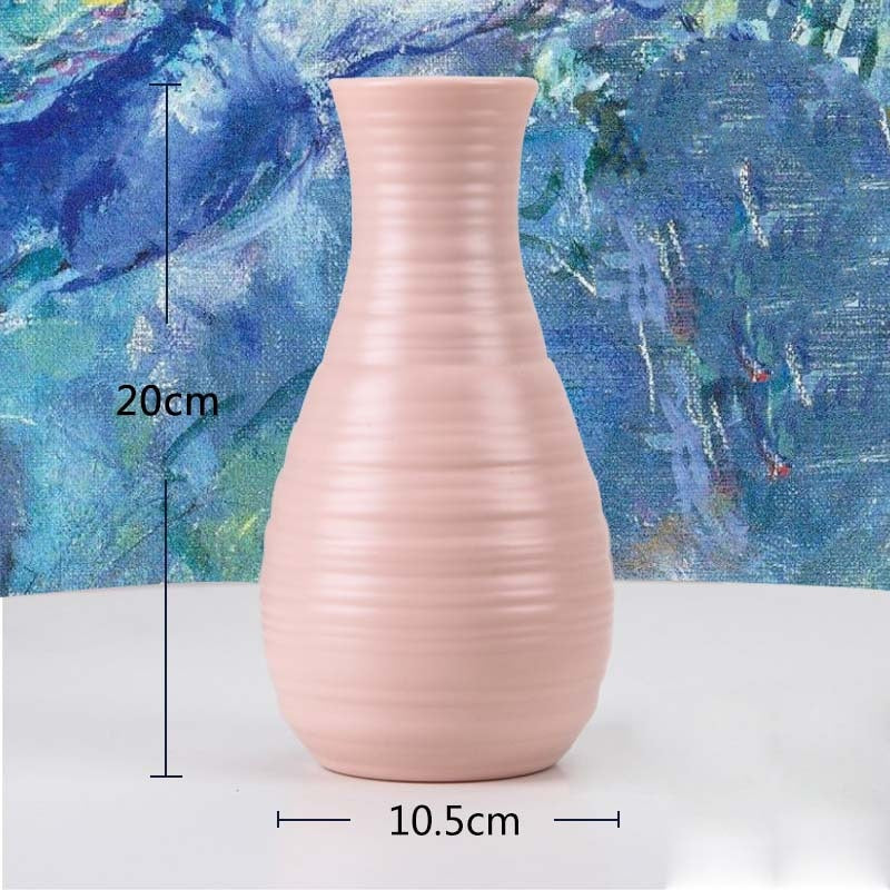 Origami Plastic Vase Milky White Ceramic Flower Pot Fl - Little Eudora